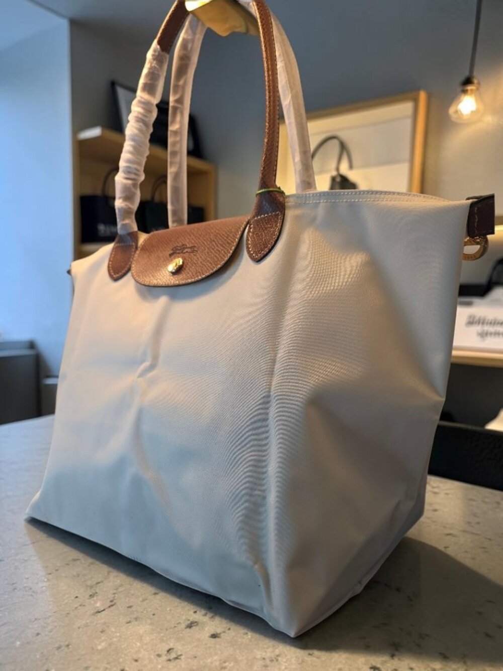New Designer Inspired Paper-Off-White with Gold Foldable Tote Bag  NWT